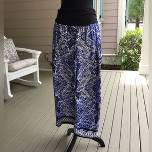 Blue and Black Paisley flowy pants.